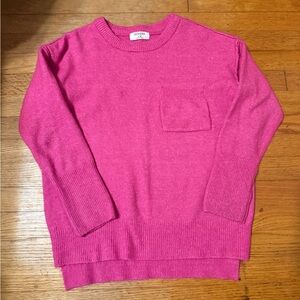 Women's Pink Cashmere-Blend Pocket Sweater